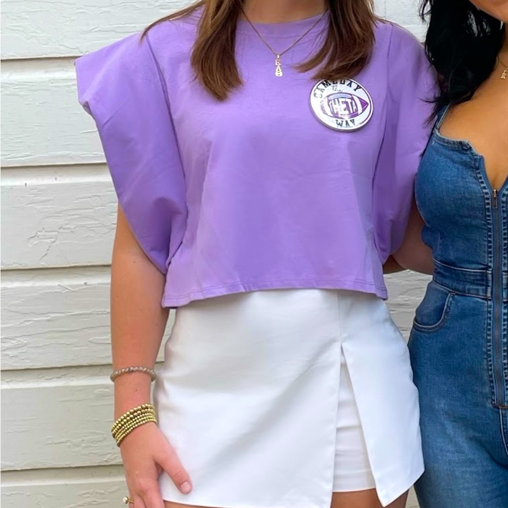 Purple Puff Sleeve Top
